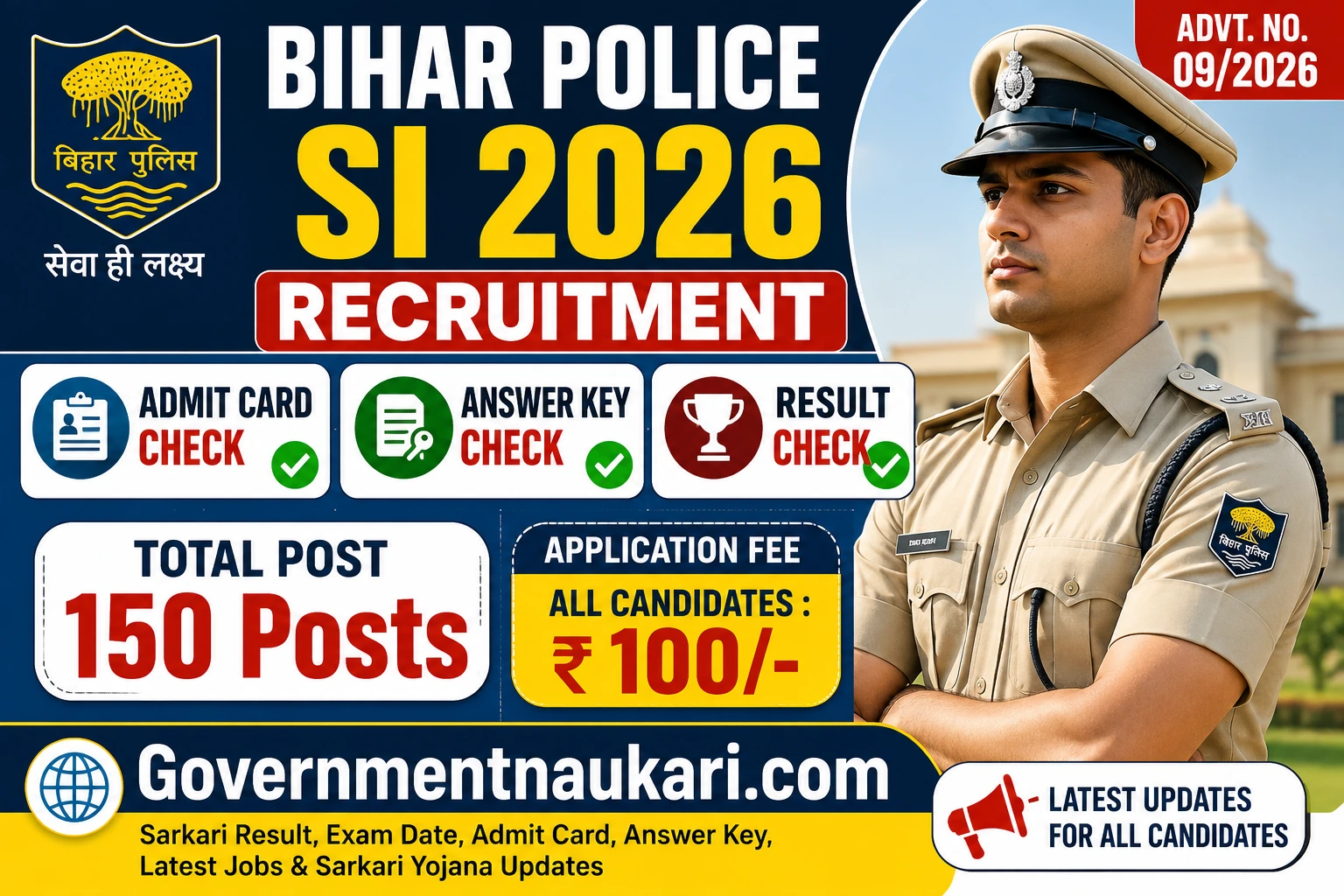 BPSSC Bihar Police SI 2026 Sarkari Result, Exam Date, Admit Card and Recruitment