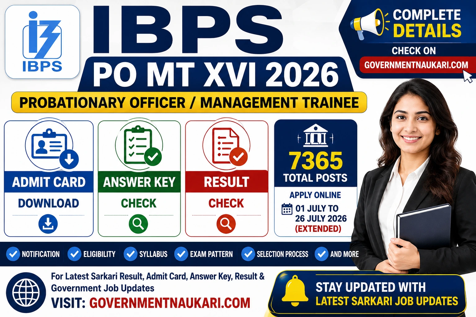 IBPS PO MT XVI Admit Card 2026, Exam Date, Sarkari Result and Recruitment Updates