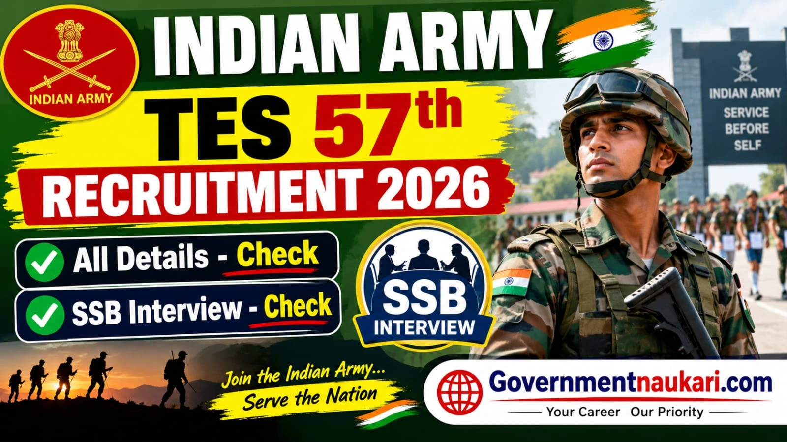 Indian Army TES 57th Recruitment 2026, 10+2 Technical Entry Scheme July 2027