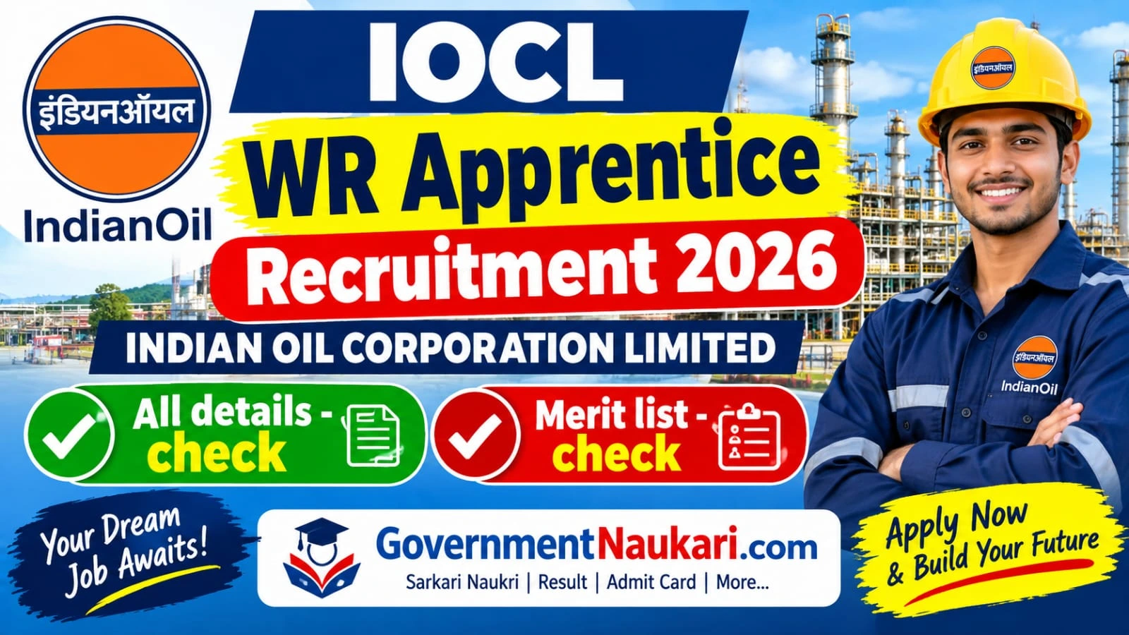 IOCL WR Apprentice Recruitment 2026 Notification, 335 Vacancies, Apply Online, Eligibility and Merit List