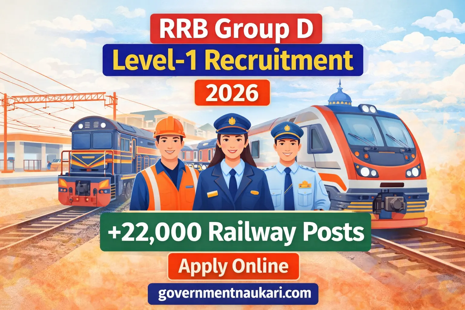 RRB Group D Level-1 Recruitment 2026 – Apply Online 