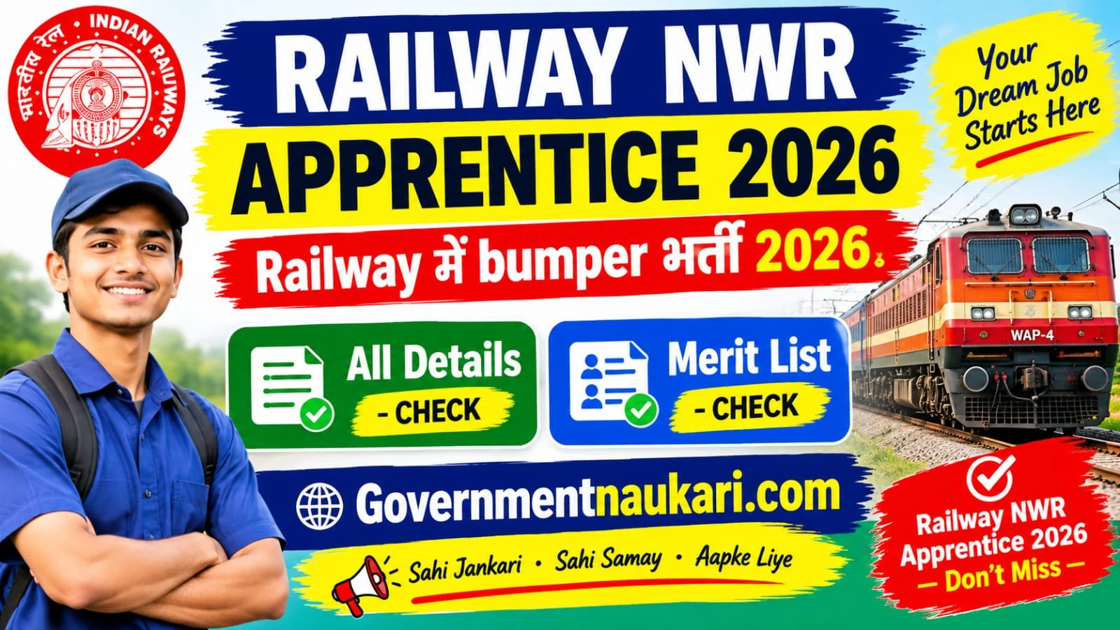 RRC NWR Apprentice 2026 Notification, Online Form, 2008 Vacancy, Eligibility, Stipend and Sarkari Result