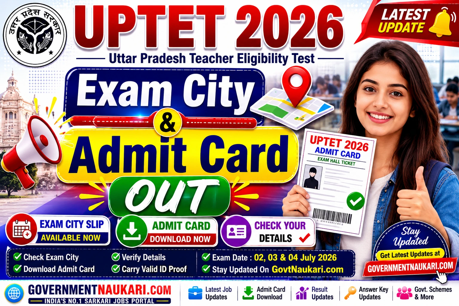 UPTET 2026 Admit Card and Exam City Slip Released